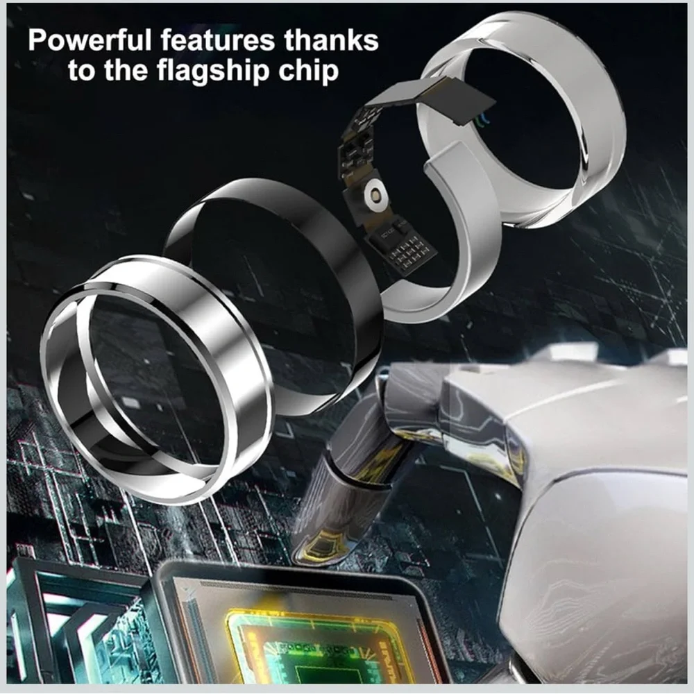 Smart Wearable Ring - Black & Silver